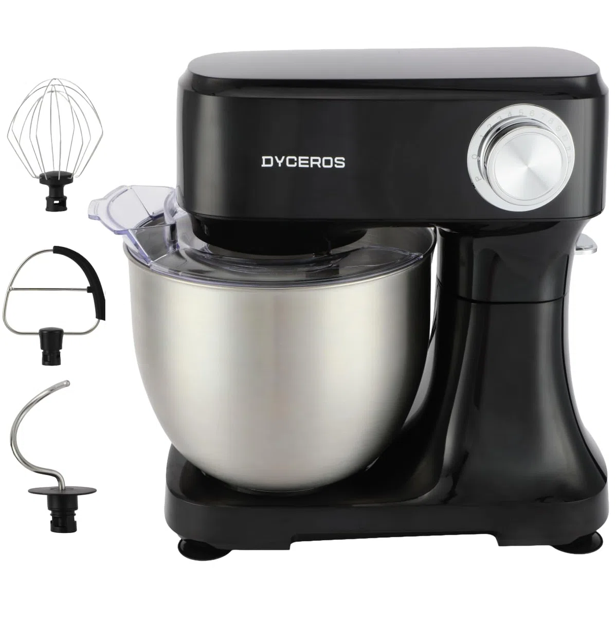 Robot pâtissier Dyceros Impastia 800W | Bol en acier inoxydable 5 L, 6 vitesses + turbo – Kit pâtisserie inclus