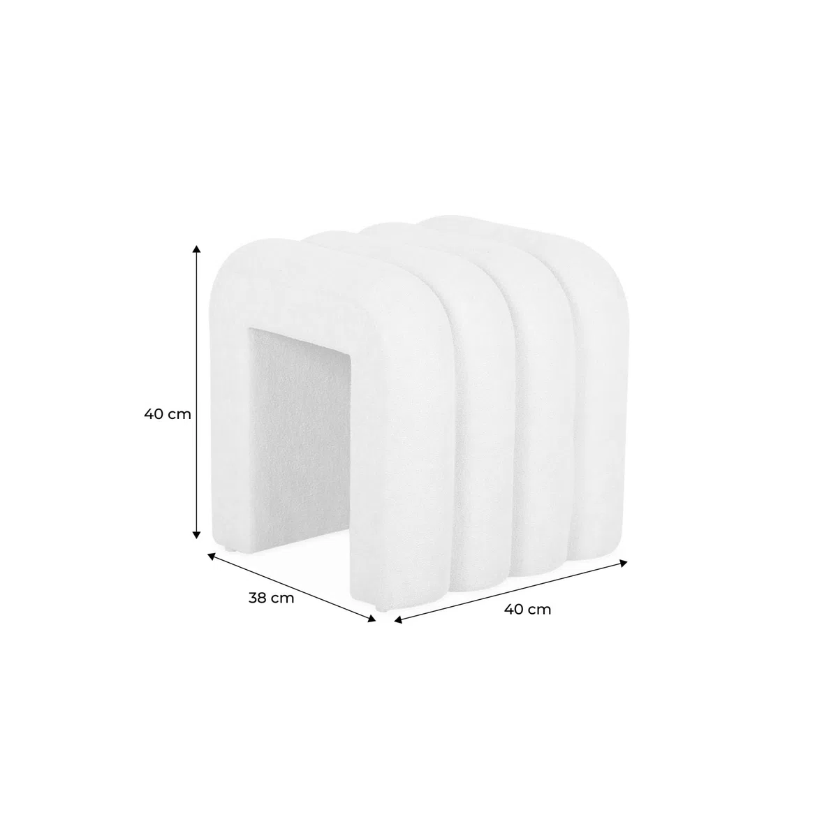 sweeek - Set de 2 poufs contemporains en Tissu Beige