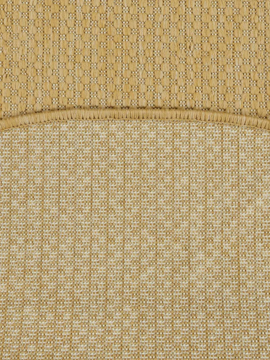 RugVista Clio, Tapis intérieur et extérieur, Modernes, Ø 250 cm, Rond, Poil Moyen, Porch, Lavage à la Main Seulement, Résistant aux UV, Clair Jaune