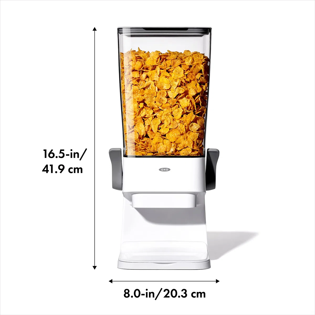 OXO 11125700 Distributeur de céréales pour comptoir, plastique, silicone, transparent/blanc