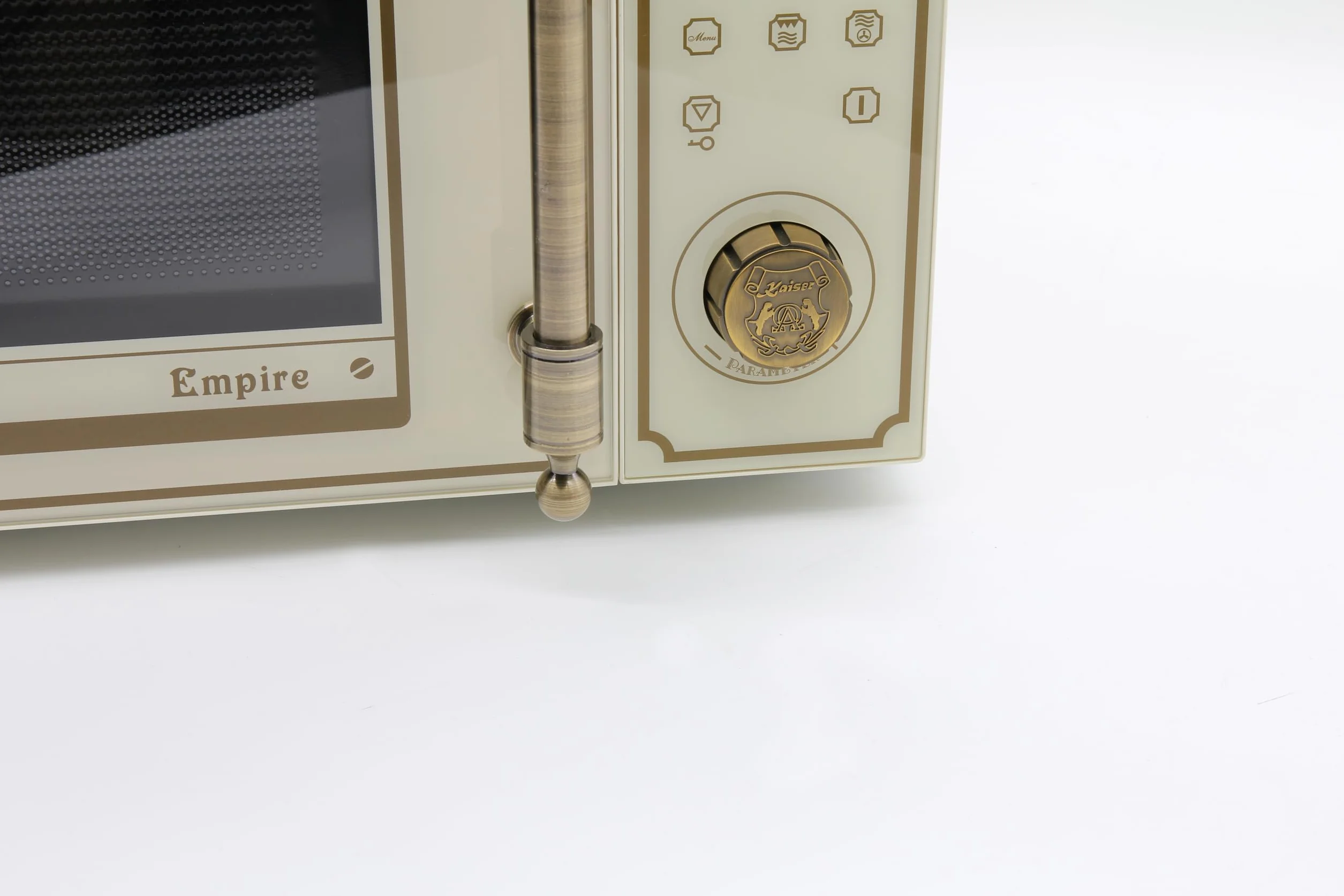 Kaiser Empire M 2530 ElfEm Four à micro-ondes 25 l avec grille à air chaud 25 fonctions + grille-pain rétro T 4000 ElfEm 6 niveaux de grillage, fonction décongélation, fonction réchauffement, grille