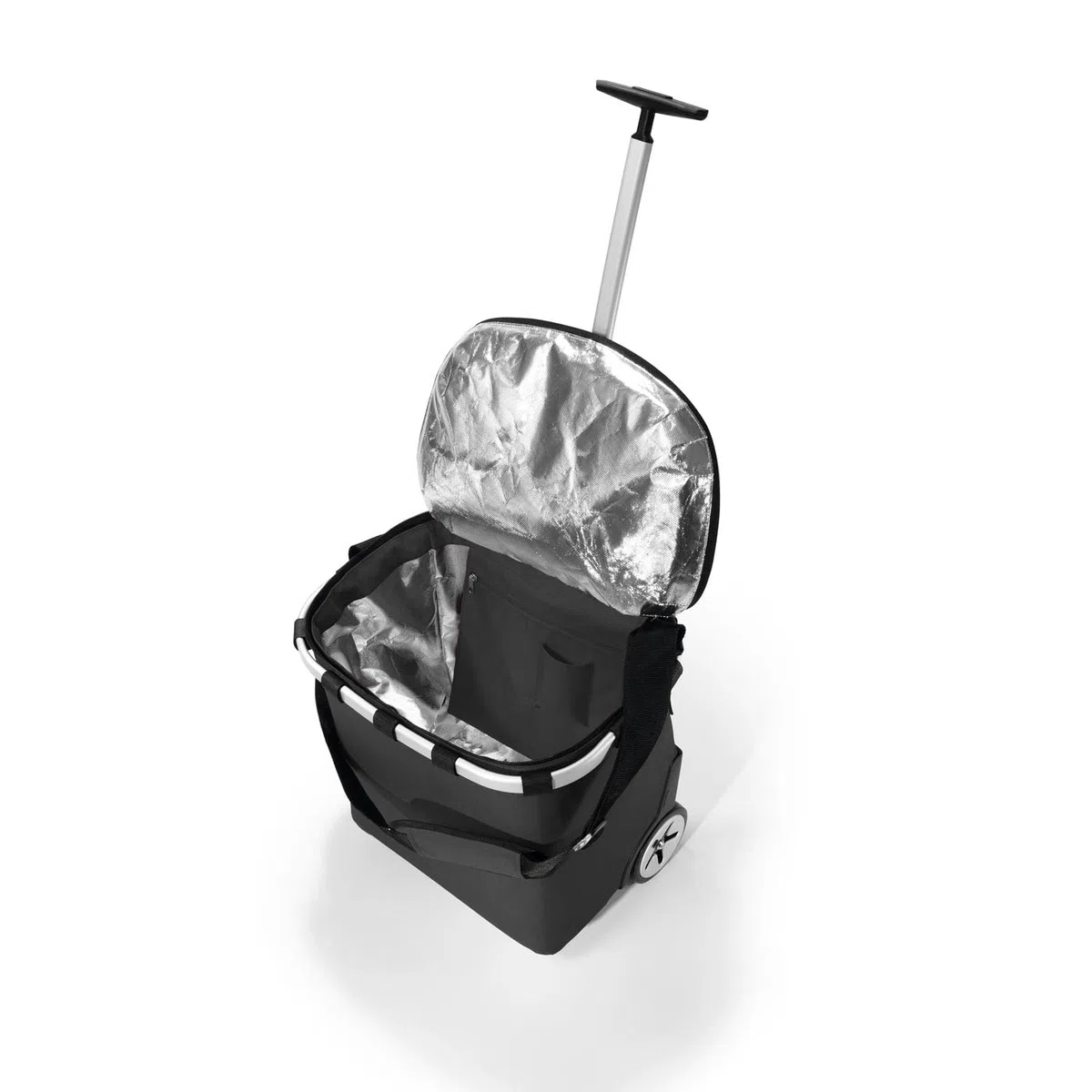 reisenthel carrycruiser iso - Cabas à roulettes Portable et verrouillable avec Fonction Isotherme, Cadre en Aluminium Robuste, capacité 40l, Pochette intérieure en Filet Amovible, en Black