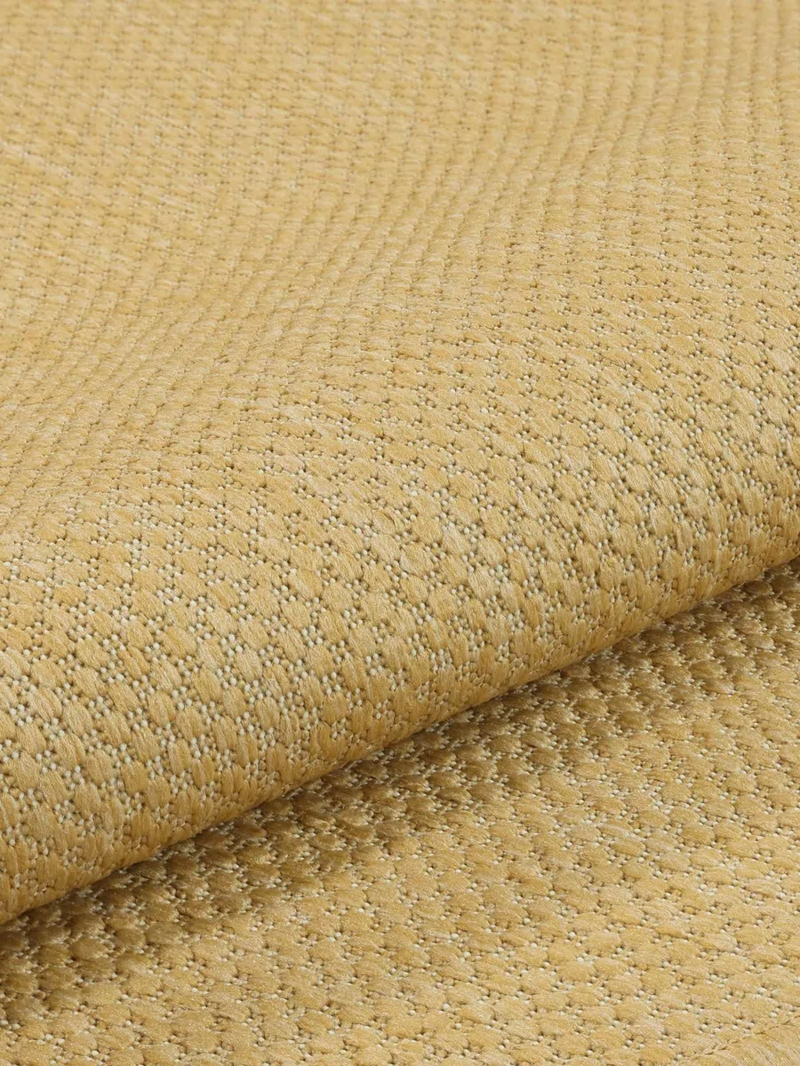 RugVista Clio, Tapis intérieur et extérieur, Modernes, Ø 250 cm, Rond, Poil Moyen, Porch, Lavage à la Main Seulement, Résistant aux UV, Clair Jaune