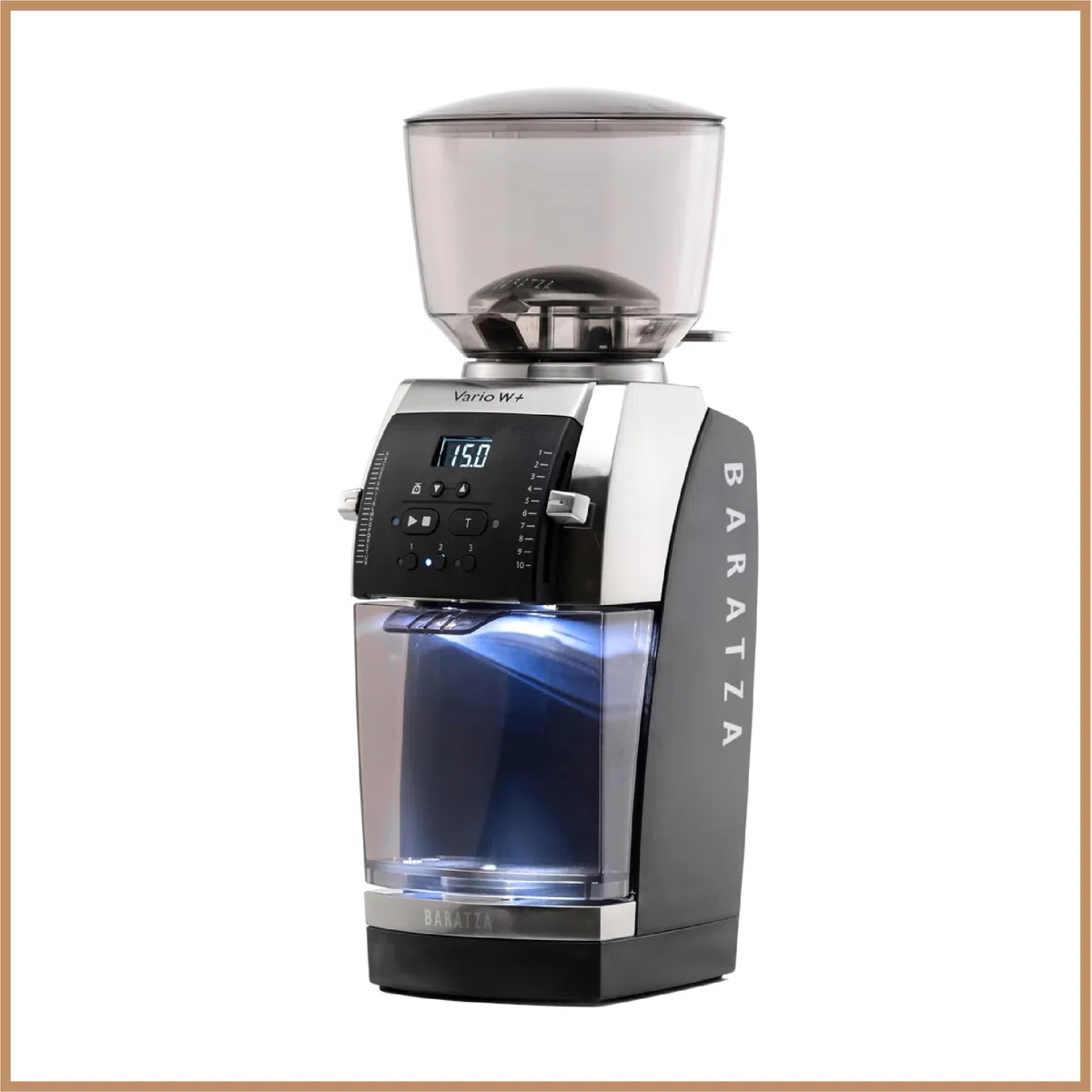Baratza - Vario W+ 230V Coffee Grinder - Moulin à café électrique avec Fraises Plates en Acier de 54 mm - Programmable Individuellement pour Espresso, Cafetière, et Café Filtre - Noir