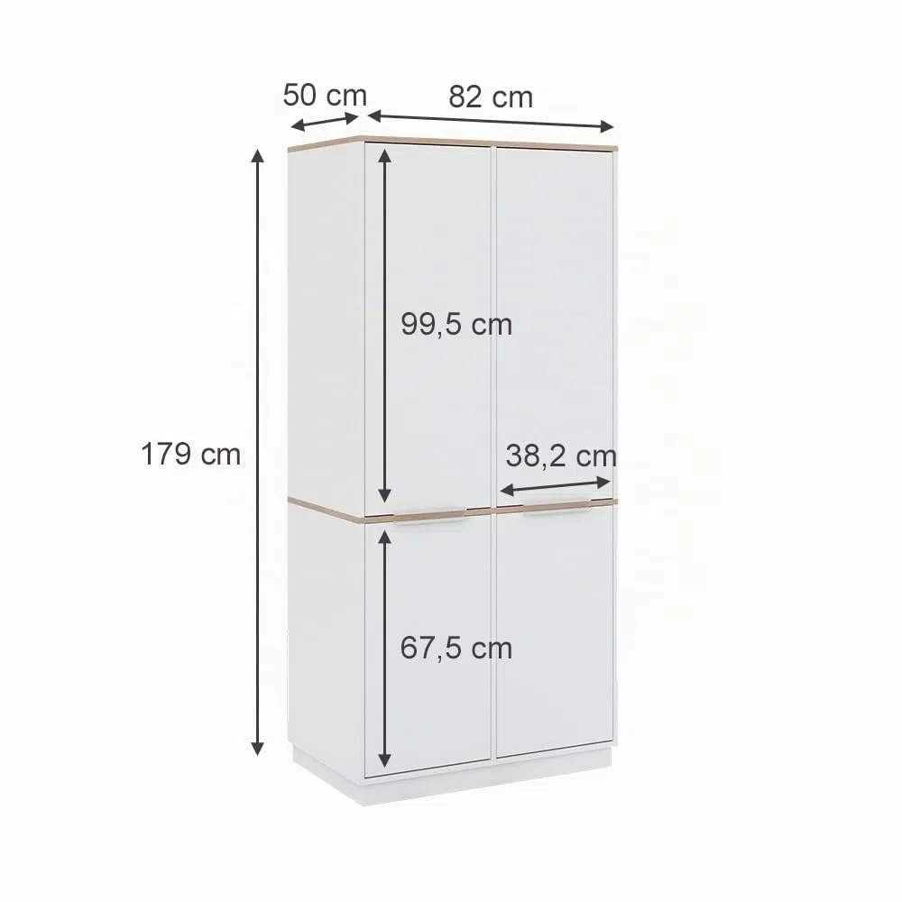 Vicco Étagère à dossiers Betti, Blanc/Sonoma, 82x179cm avec 6 étagères, pour Le Rangement des vêtements et Compatible avec des Meubles de la même série