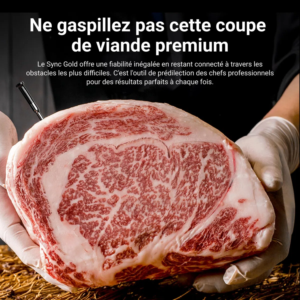 Typhur Sync Gold Thermomètre Cuisine Sans Fil, 4 Sondes, WiFi & Sub-1GHz, 6 Capteurs, Précision ±0,3℃, Application & Base Intelligente, IPX8, Sonde Barbecue pour Four Fumoir Gril Friteuse à Air