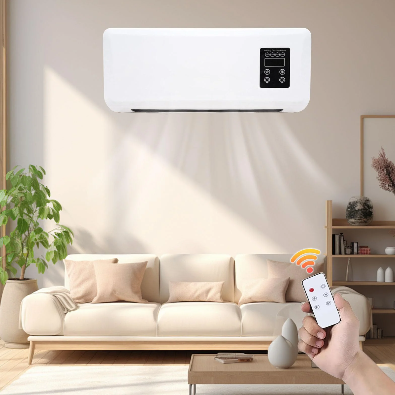 Ventilateur Mural Avec Télécommande, Ventilateur Portable, Prise UE 220 V, Climatiseur Sans Unité Extérieure pour Maison,Chambre à Coucher, Salon