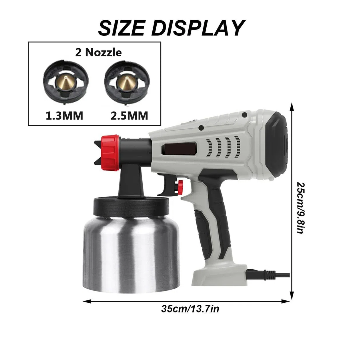 Kit De Pistolet à Pulvérisation De Chocolat 500w/800w, Aérographe électrique De Décoration De Gâteau 800ml Avec 3/2 Buses, Volume De Pulvérisation Réglable Pour La Pâtisserie, Les Desserts, Et L 800W