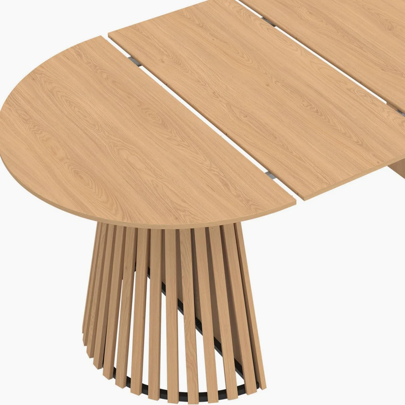 IDMarket - Table à Manger Extensible Ronde Carmen 4-10 Personnes Pied Bois en Lattes et Plateau Bois 110-200 cm