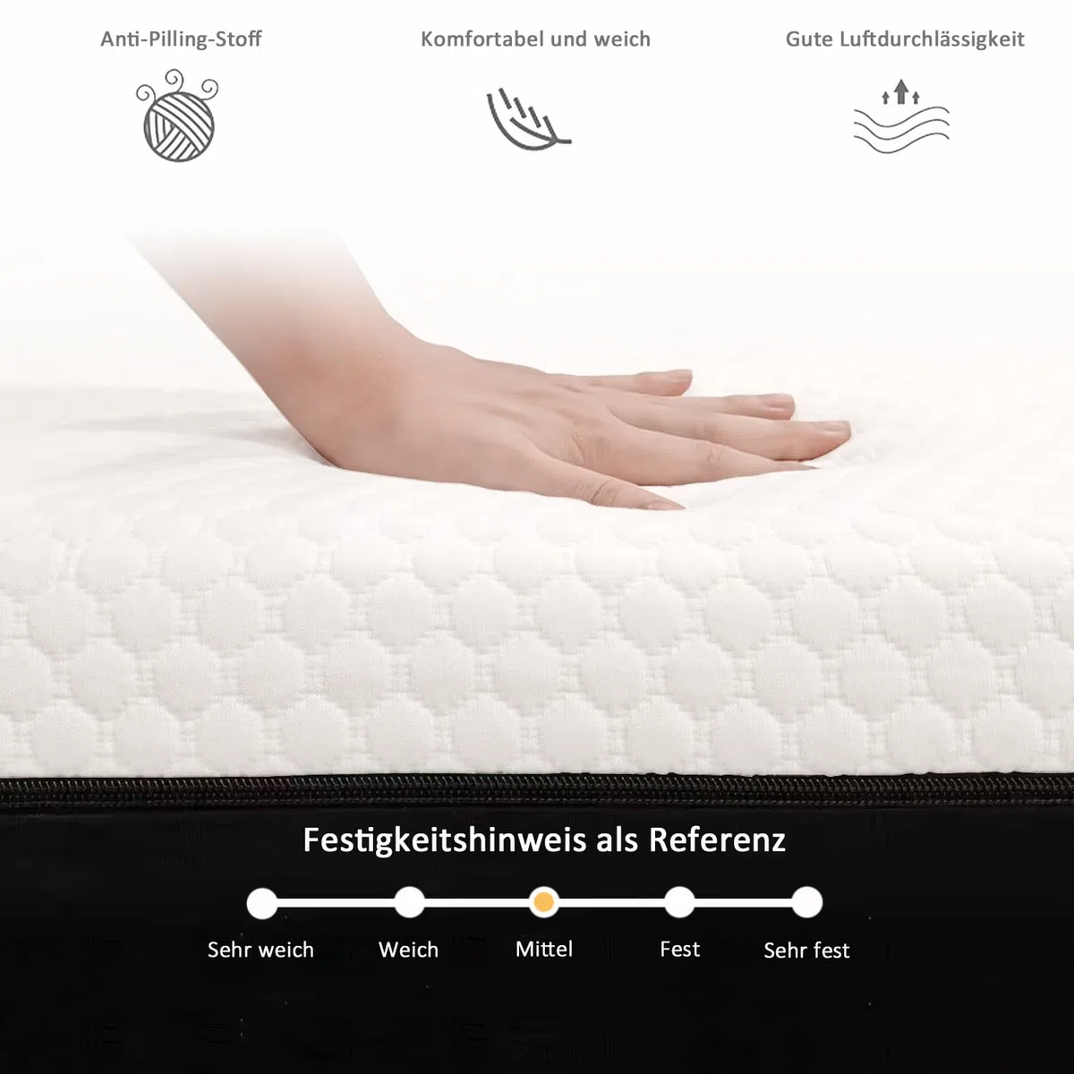 Générique Memory Matratzen Matelas 120 x 200 cm, Housse Amovible et Lavable, Ultra Respirable, Mémoire de Forme, Confort Mi-Ferme (20CM, 120X200CM)