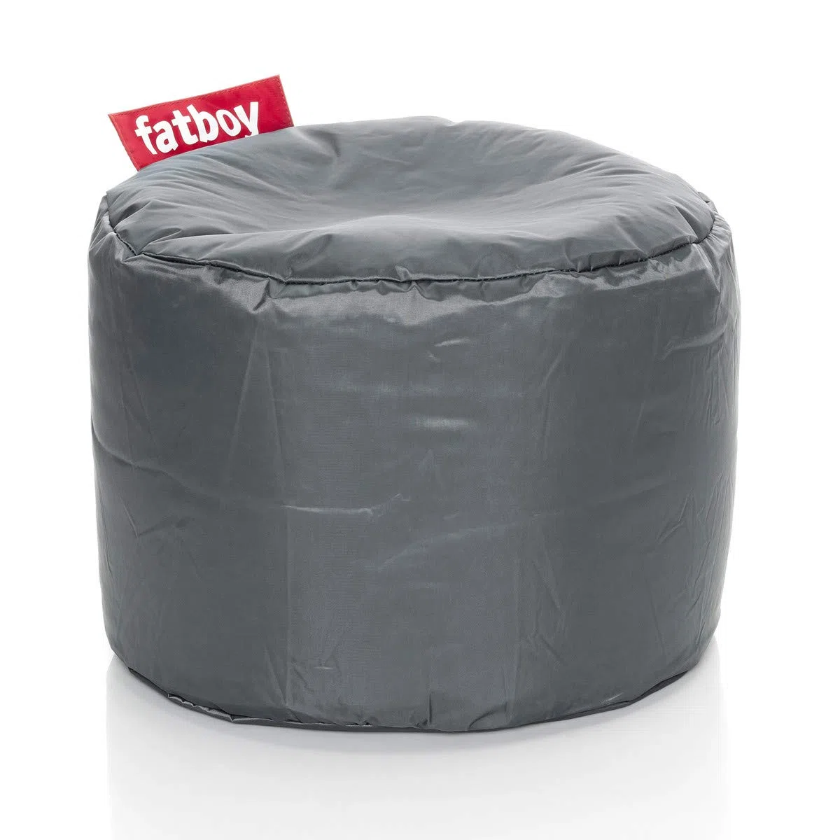 Fatboy Point Original Tabouret - Tabouret Bas Rond en Nylon pour l'Intérieur - Pouffe Rembourré Polyvalent Idéal comme Pouf Coiffeuse ou Repose Pied Canape - 35 x 50 x 35 cm - Gris Foncé