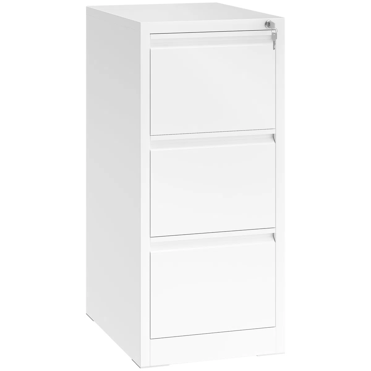 YITAHOME Armoire de classement avec 3 tiroirs verrouillables, armoire de classement à roulettes anti-basculement avec roulettes pour le bureau à la maison, meuble de classement sous pupitre, blanc, 62