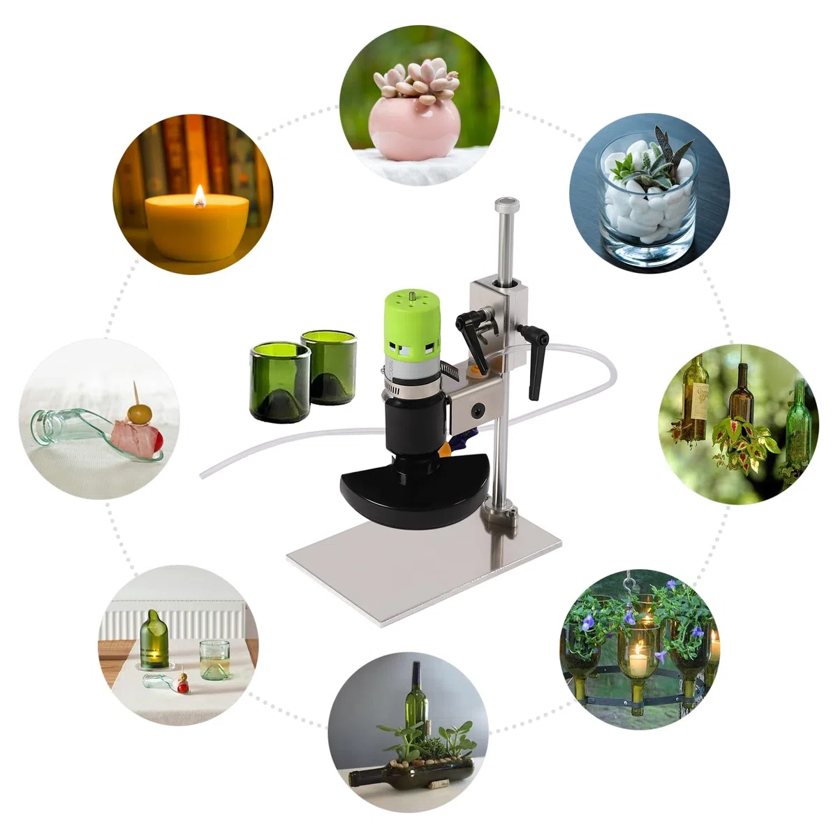 Coupe-bouteille électrique pour verre - 7 vitesses - Outil de coupe pour bouteilles en verre et en céramique