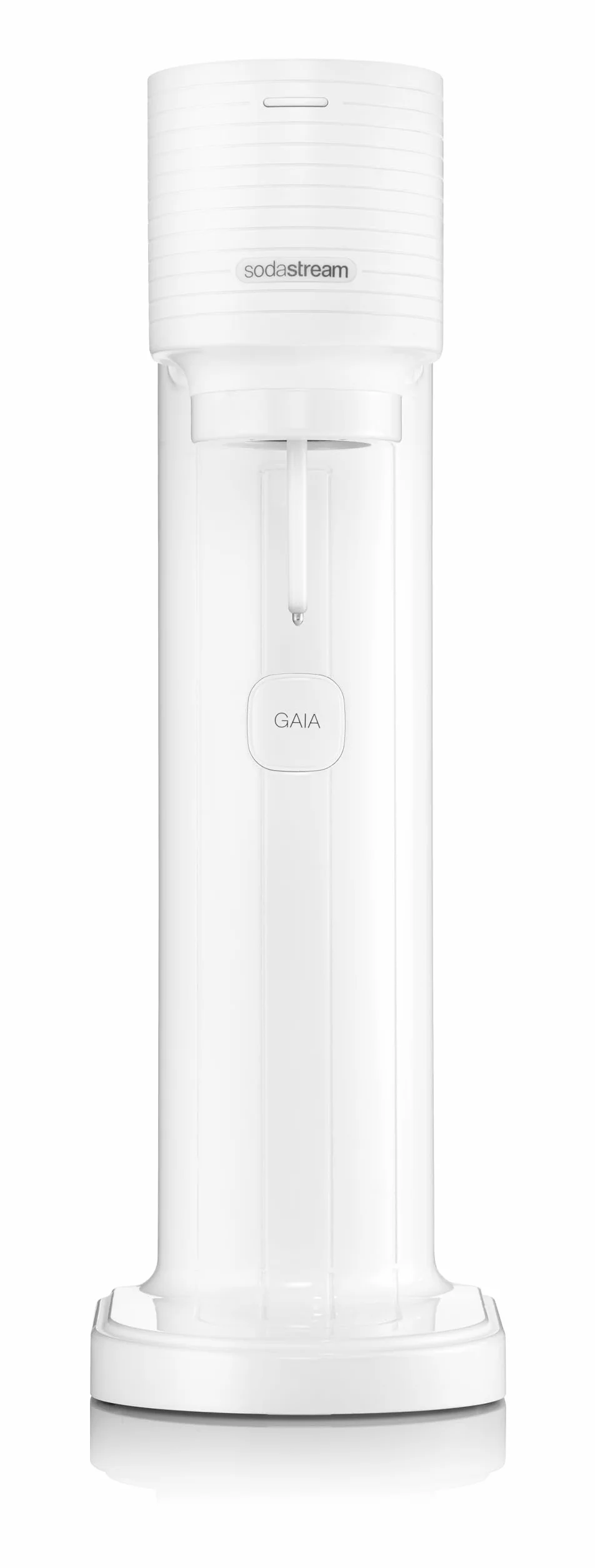 Sodastream Gasatore Gaia blanc idéal pour fabriquer de l'eau gazeuse, comprend une bouteille lavable en machine à laver et un cylindre contenant du Co2