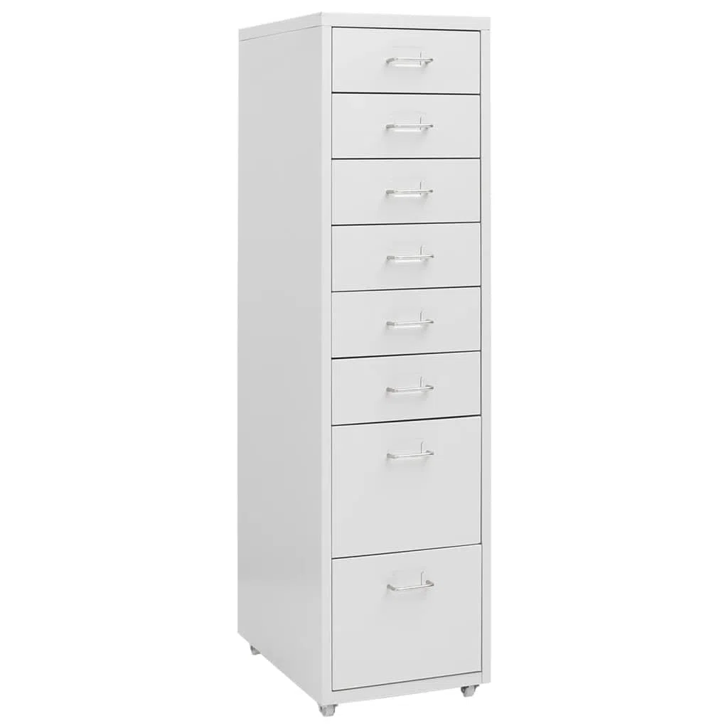 vidaXL Classeur Mobile Armoire à Dossiers Armoire de Classement Stockage de Fichiers Meuble de Classement Bureau Gris 28x41x109 cm Métal