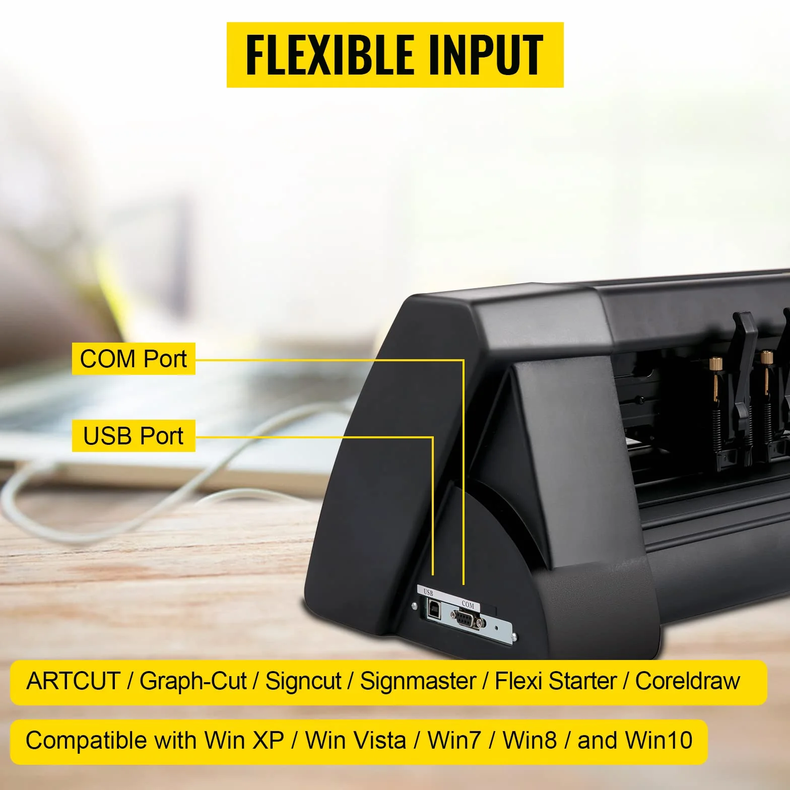 VEVOR Plotter de Découpe Vinyle 375 mm, Traceur de Coupe Avec Logiciel Signmaster, Compatible Windows, 3 Lames, Écran LCD Pour Tracer