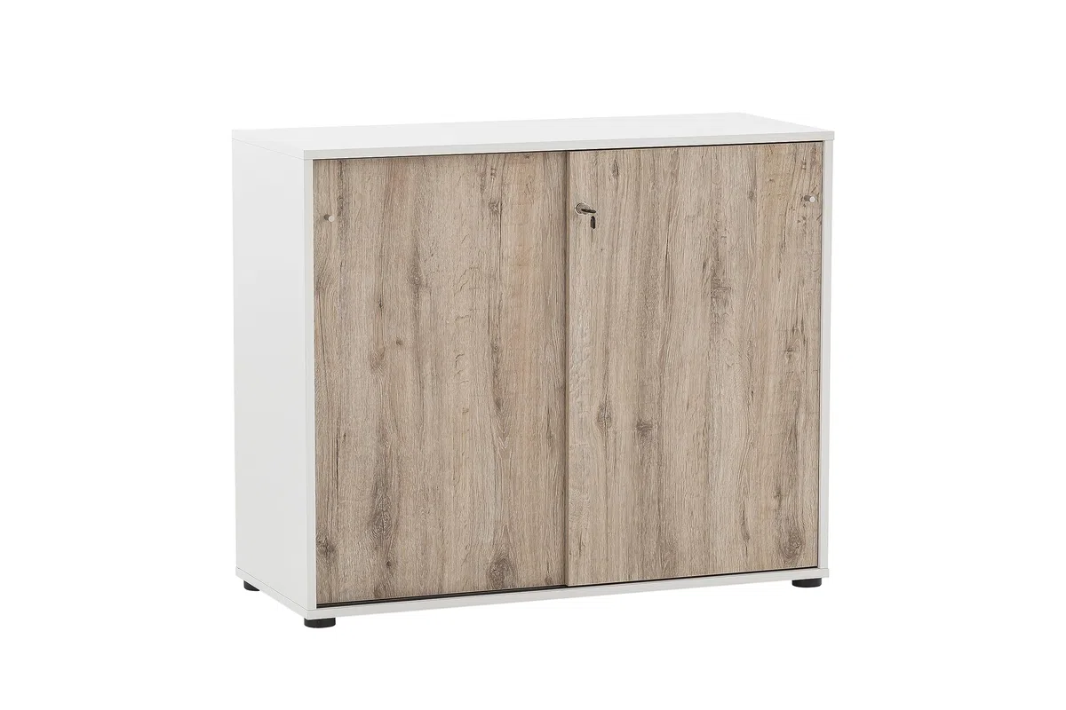 Schildmeyer Reno 400 701764 Armoire De Classement, Blanche/Décor Chêne Sauvage, 100 x 41 x 83,6 cm