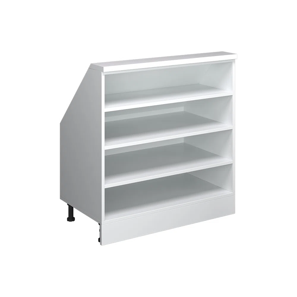 Vicco Meuble de Rangement sous Pente Rion, Blanc/Blanc, L80 x P46 cm avec 4 Compartiments, Gain de Place pour Les pièces mansardées