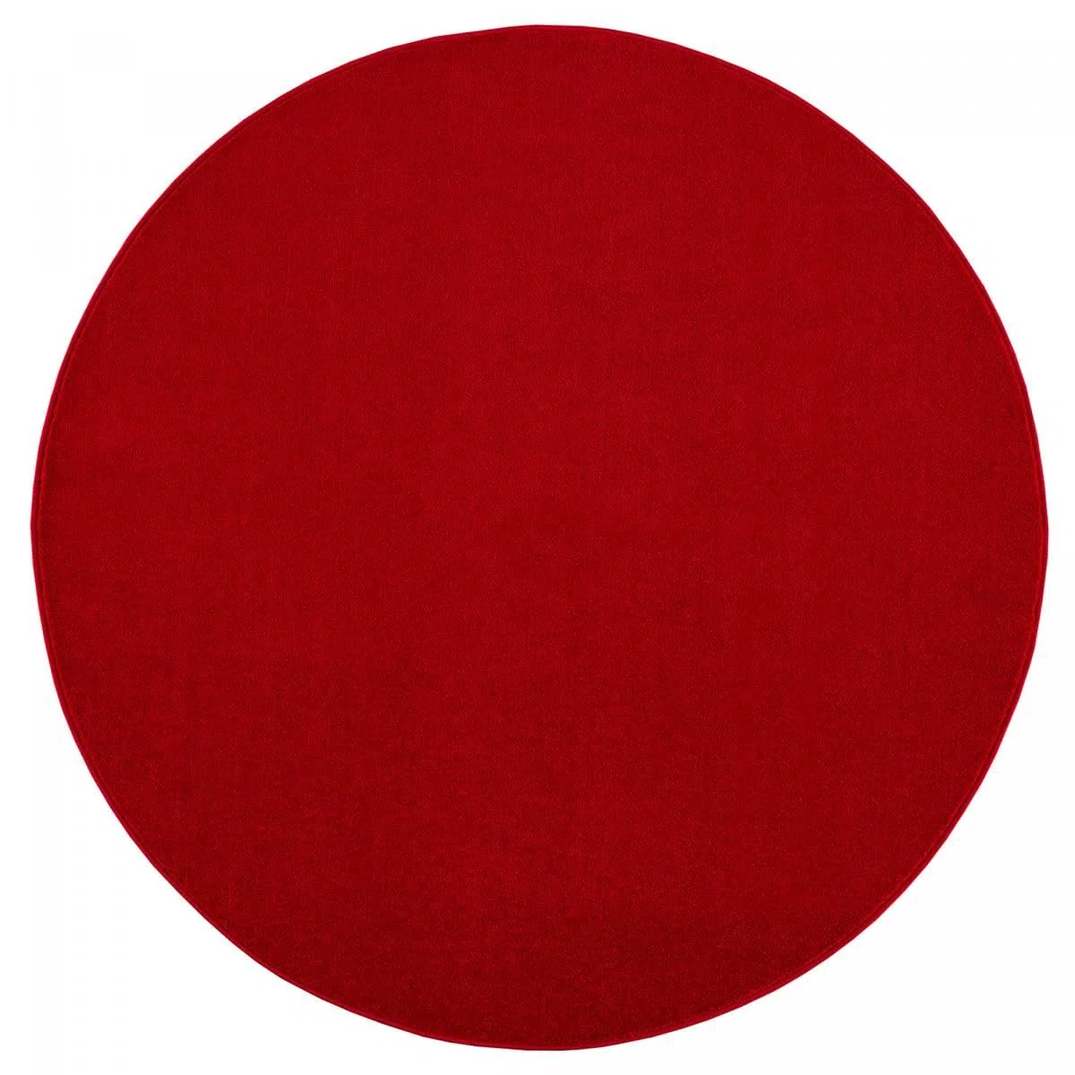Tapis Rond Ø 120 Cm, Salle De Réception, Teinte Rouge, Motif Uni, Silhouette Circulaire Élégante, Tissé en Turquie, Poils Ras, 7534
