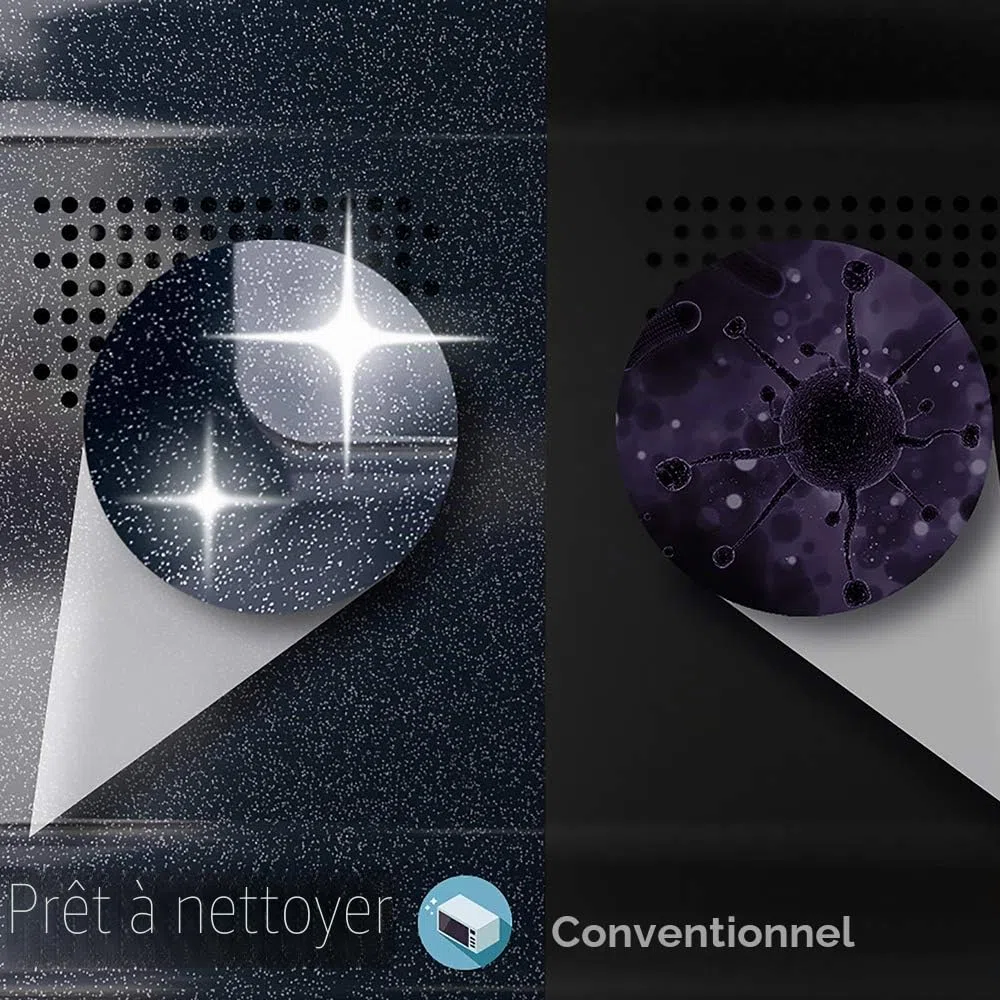 Cecotec ProClean 6010 - Micro-ondes Numérique ProClean 6010 avec revêtement Ready2Clean, Technologie 3DWave, 800 W, 23 l, Design élégant, Acier inoxydable, 8 programmes prédéterminés