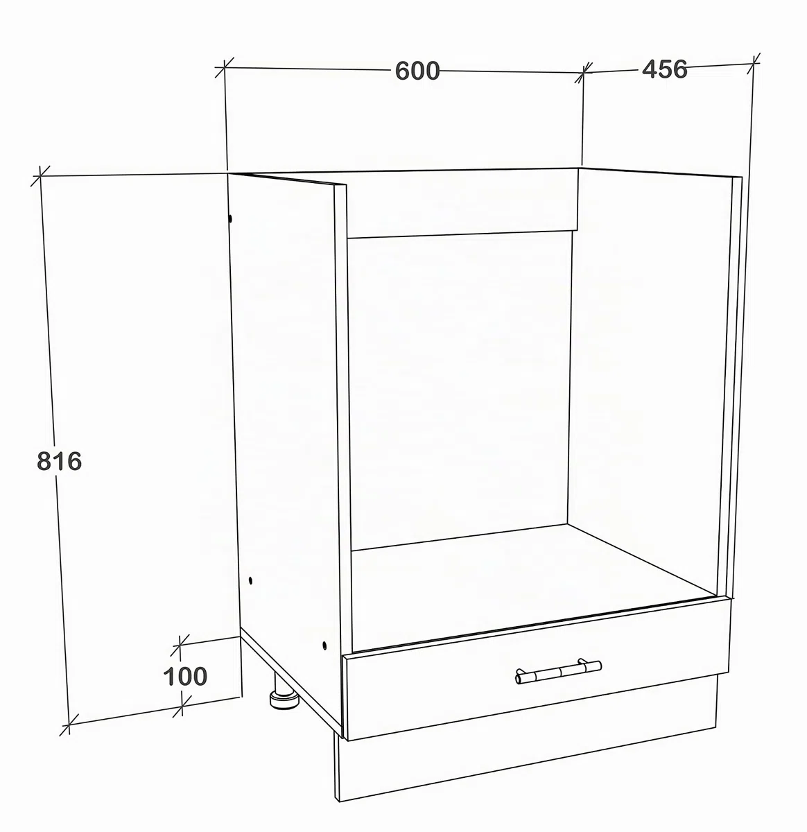 VCM Esilo Armoire de Four encastrée avec Compartiment supplémentaire Blanc Largeur 60 cm