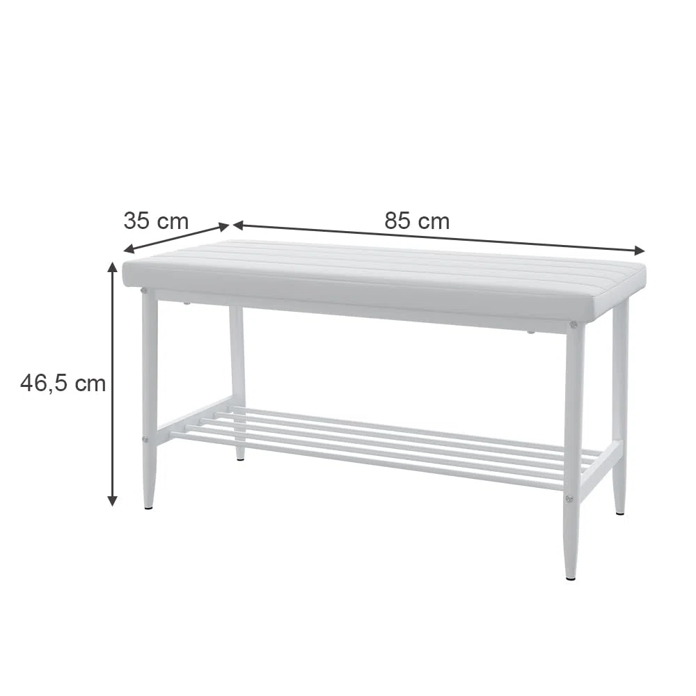 Vicco Banquette Grand, Blanc, 85x35cm, pour Une Utilisation comme Ensemble de Salle à Manger dans la Cuisine ou la Salle à Manger