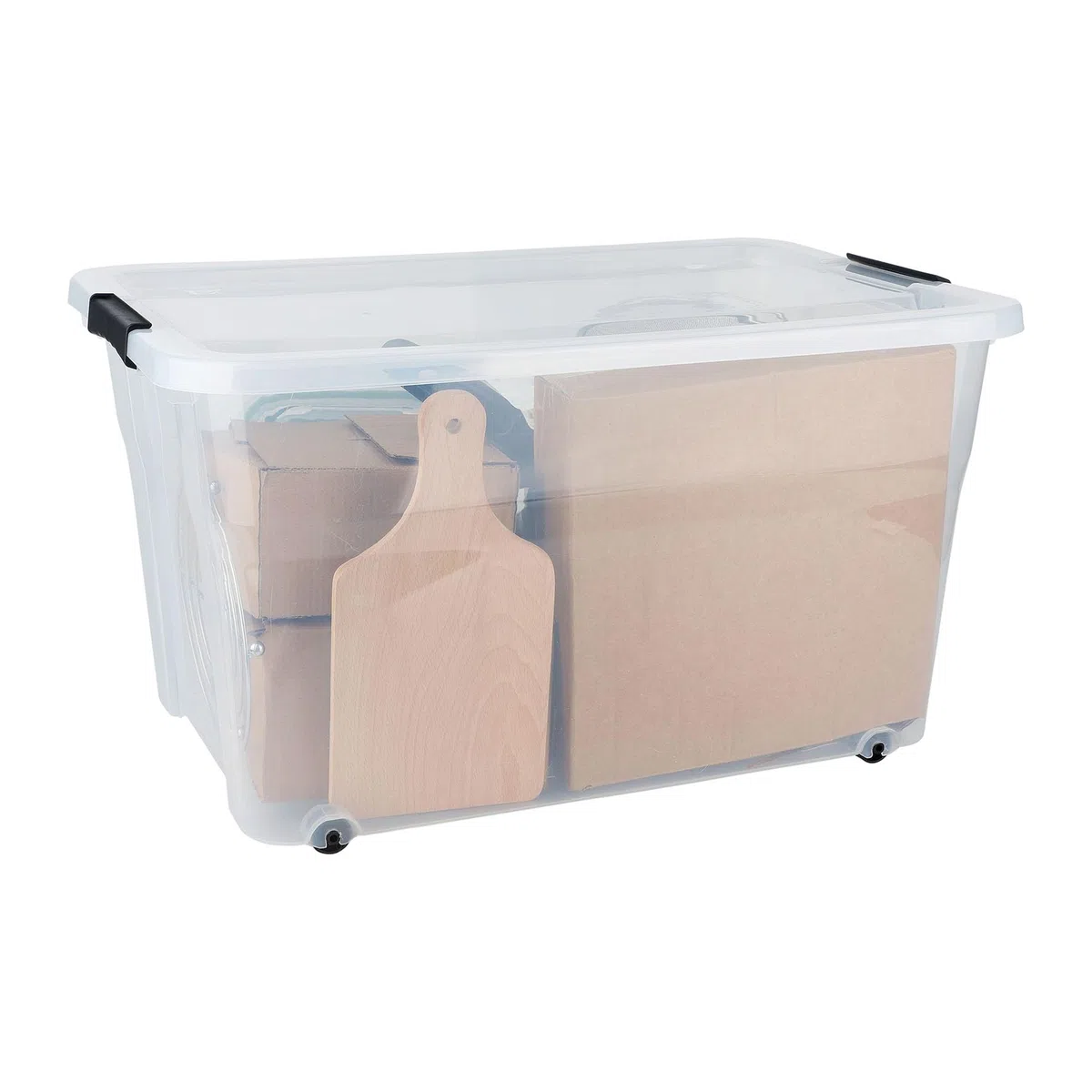 Crealys 544703 kit de démarrage étudiant, célibataire - Starter kit Vaisselle & Ustensiles Complets - Boîte Rangement 56.5L, Assiettes, Mugs, Verres, Couverts, Poêle Induction, etc.