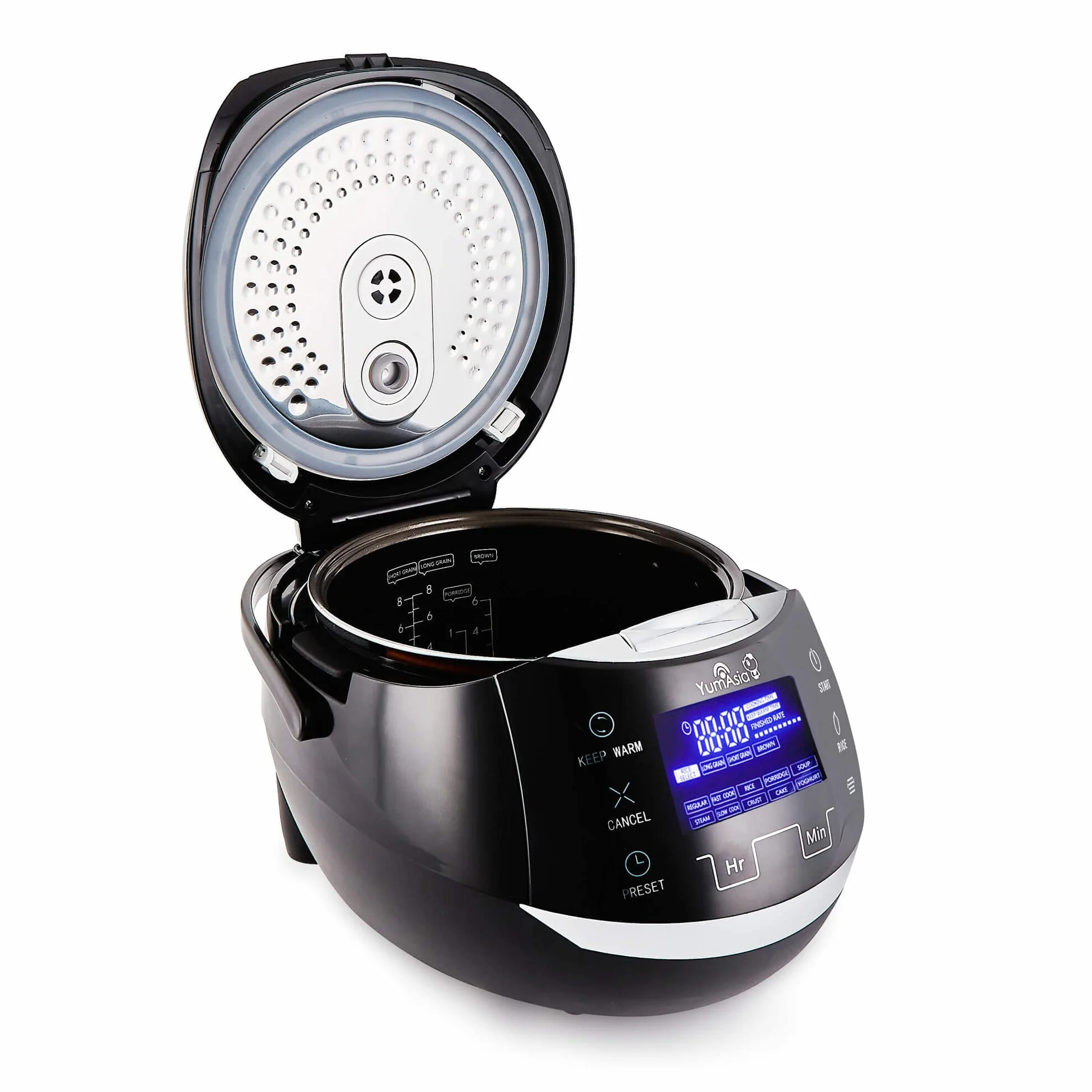 Yum Asia Sakura Cuiseur à riz avec bol en céramique et logique floue avancée, (8 tasses, 1,5 litre), 6 fonctions de cuisson du riz, 6 fonctions multicuiseur, écran LED Motouch, 220-240V