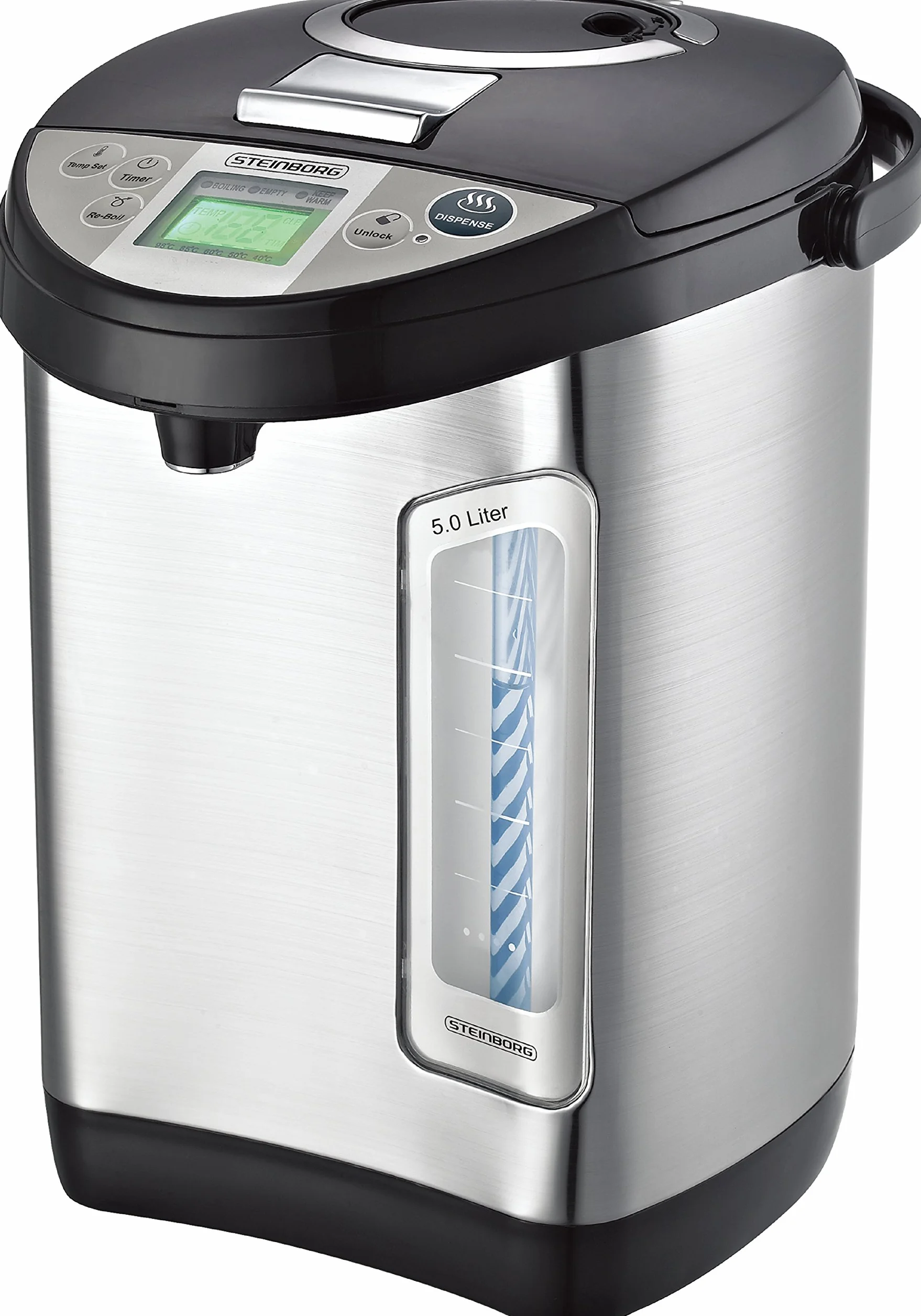 Thermopot 5 L | Distributeur d'Eau Chaude en Acier Inoxydable | Écran LC | Idéal pour le Vin Chaud | Bouilloire à Thé | Bouteille Isotherme