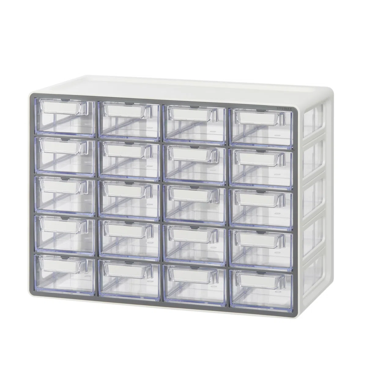 BLUE GINKGO Petite armoire de rangement à 20 tiroirs – Rangement empilable pour perles et objets artisanaux, organisateur de petites pièces, boîte à outils pour enseignant (fabriquée en Corée) – Gris