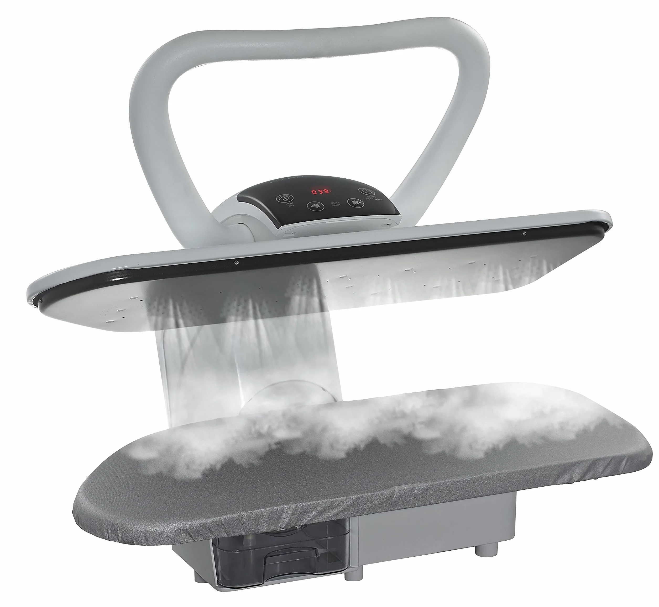 Presse à Repasser à Vapeur 101HD Professionnelle avec Grande Puissance de Vapeur, 101cm avec Support (+ Housse GRATUITE de Rechange et en Mousse et Cartouche de Filtrage d'Eau Supplémentaire)