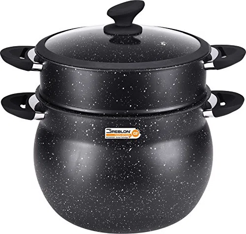 Klaus - Couscoussier / Cuit Vapeur 11 L Noir Pour Cuisiner Comme Sur De La Pierre 26 Cm De Diametre Tous Feux Dont Induction + Couvercle