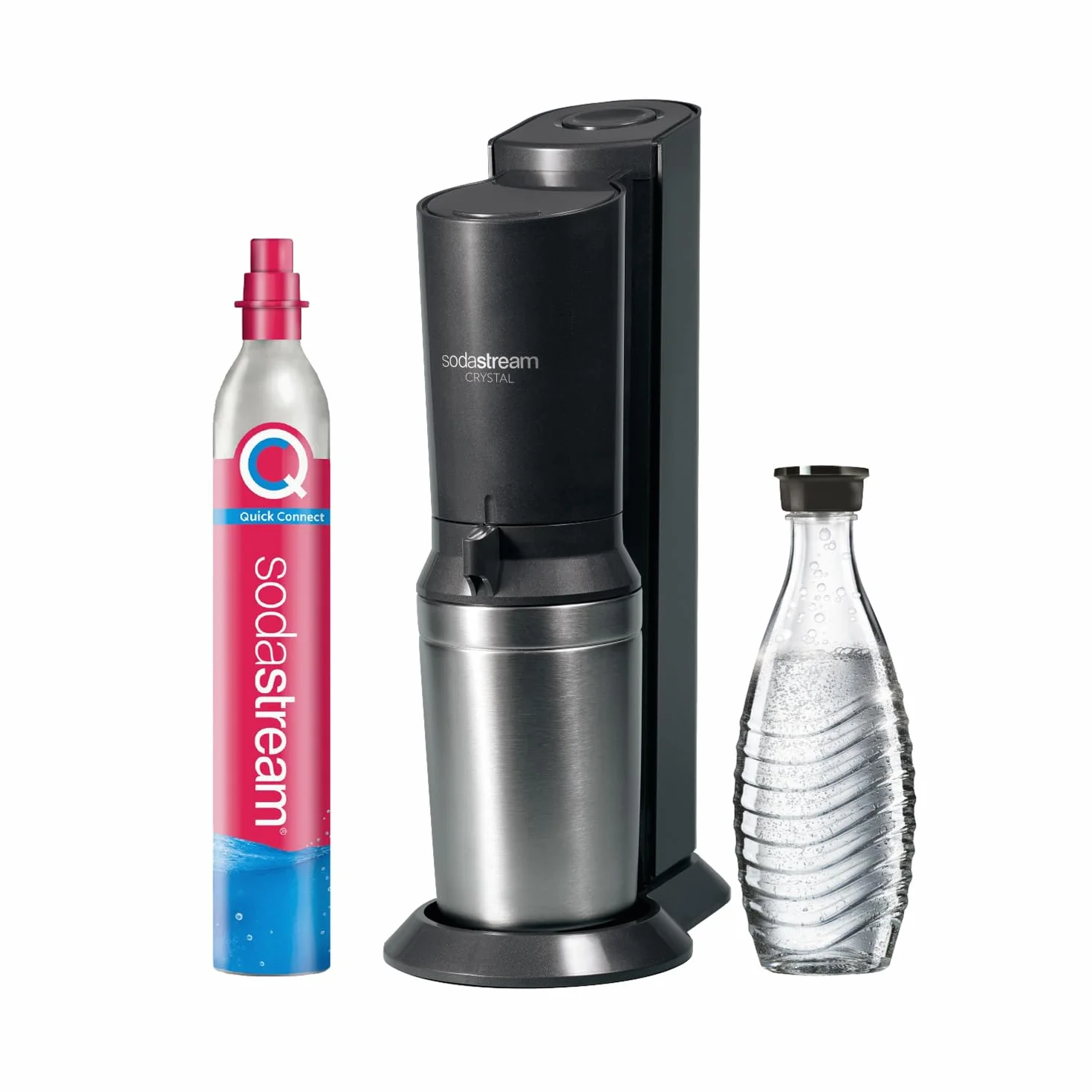 SodaStream Cristal 3.0 en métal, acier inoxydable noir