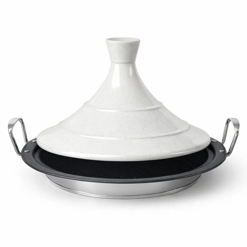 Tajine Induction 38cm - Plat à Tajine INOX - Revêtement antiadhésif - Toutes Sources de Chaleur : Induction Et Four Inclus