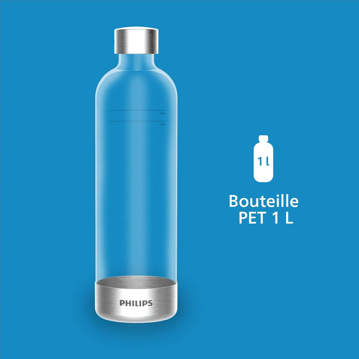 Philips ADD4902BKA/10 GoZero Machine à gazéifier 3 bouteilles d'eau en plastique sans BPA de 1 l, 1 cylindre de CO2 pour jusqu'à 60 l d'eau gazeuse, noir