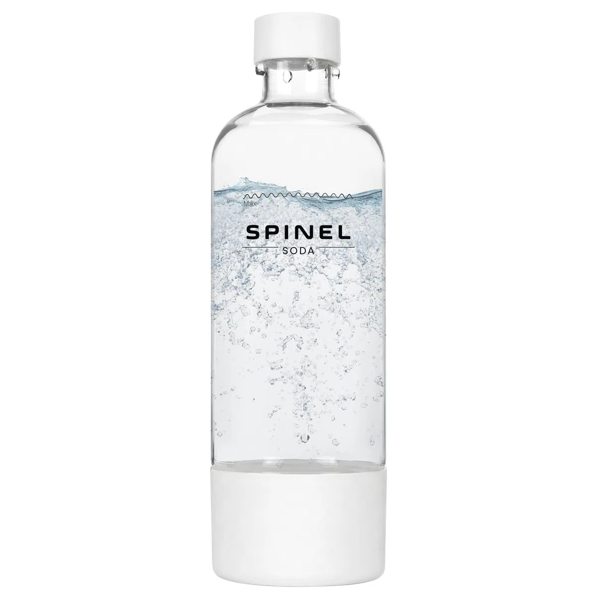 Spinel Soda BubbleOn gazéificateur d'eau gazeuse – Kit de démarrage avec cartouche de CO2, bouteille 1 l sans BPA – Blanc – Réglage du niveau de carbonatation jusqu'à 60 l