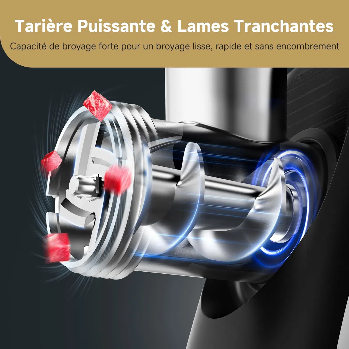 AAOBOSI Hachoir À Viande,Hachoir À Viande Électrique 4-En-1[2800 W Max]Avec 3 Lames Pour Trancher, Déchiqueter,2 Lames,3 Plaques,Farceuse À Saucisses,Kit Kubbe,Pour Cuisine À Domicile,Acier Inoxydable