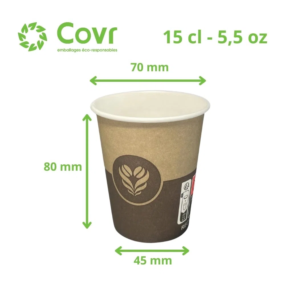 COVR Gobelet Carton Décor Café (15cl - 5,5oz / 3000 unités)