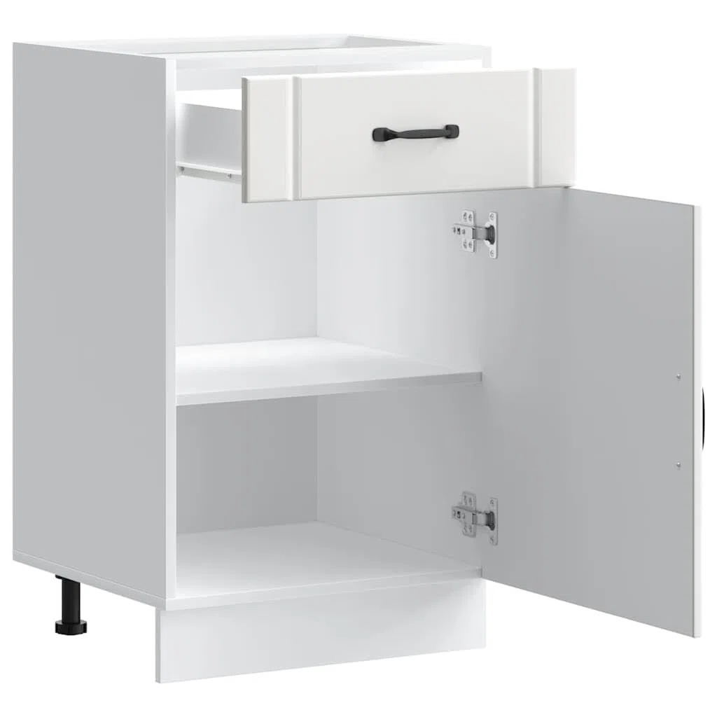 vidaXL Armoire de Cuisine Lucca Blanc Bois d'ingénierie, Meuble d'évier, Meuble de Cuisine avec tiroir, Meuble de Cuisine à tiroir