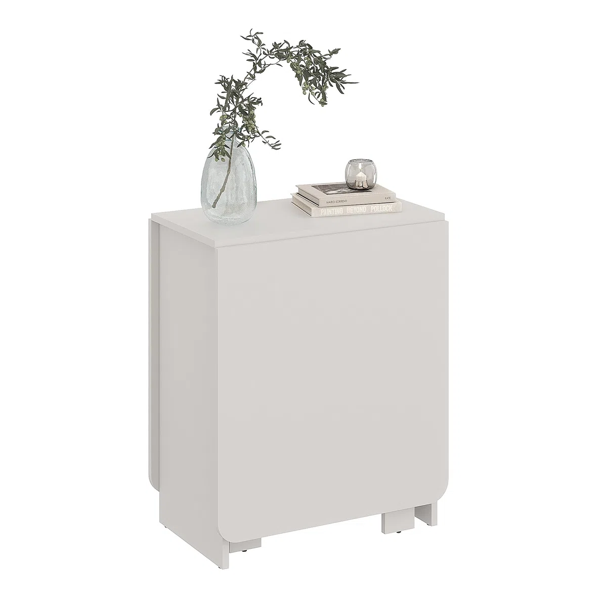 Komto Table a Manger Pliante Blanche - Table de Cuisine 2-4 Personnes, Pliable, Rabattable Gain de Place pour Petit Espace | MOVA 163 x 60 x 72,6 cm