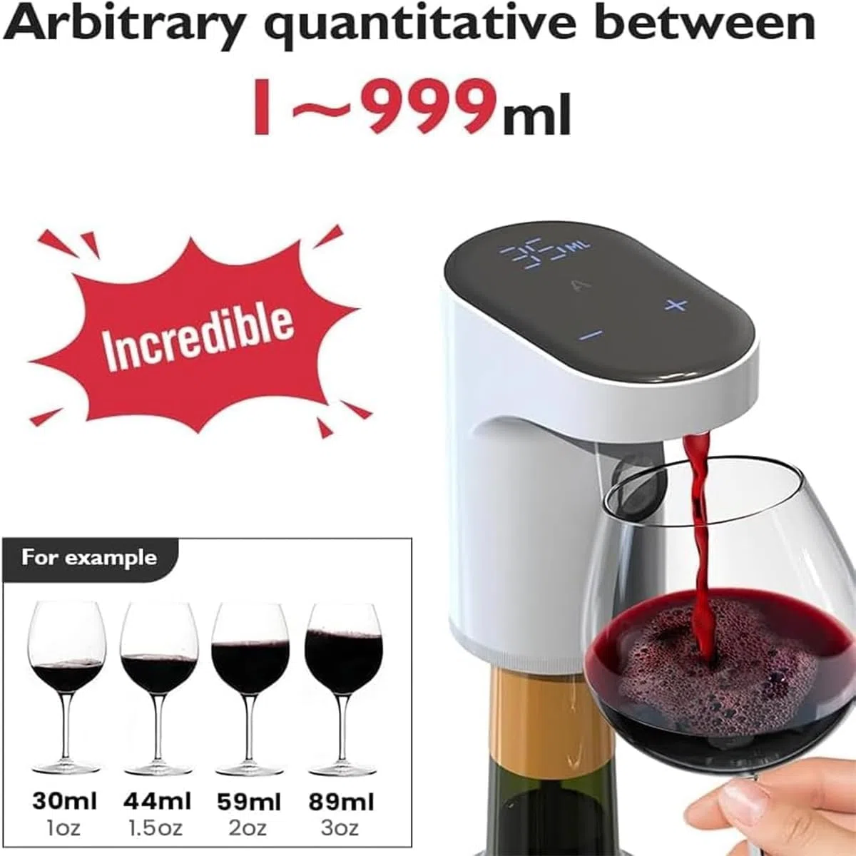 Sipvault – Distributeur de boissons alcoolisées, distributeur de boissons Sip Vault pour whisky, distributeur intelligent d'alcool, décanteur de vin électrique, distributeur verseur, quantité réglable