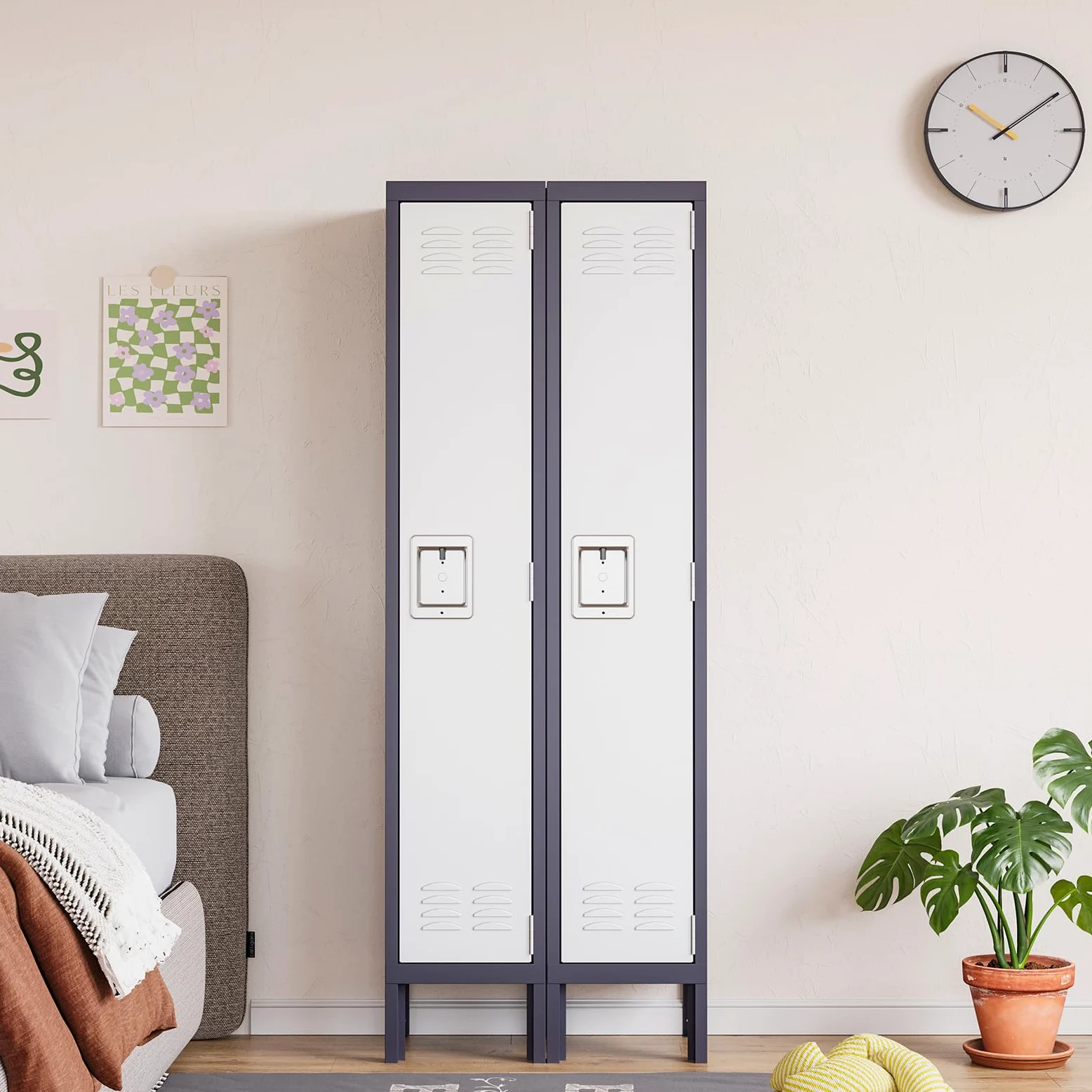 Sightlife Casier vestiaire Vestiaire Metallique Armoire de Bureau Chambre métallique Armoire de Rangement avec étagères 168x31x31cm