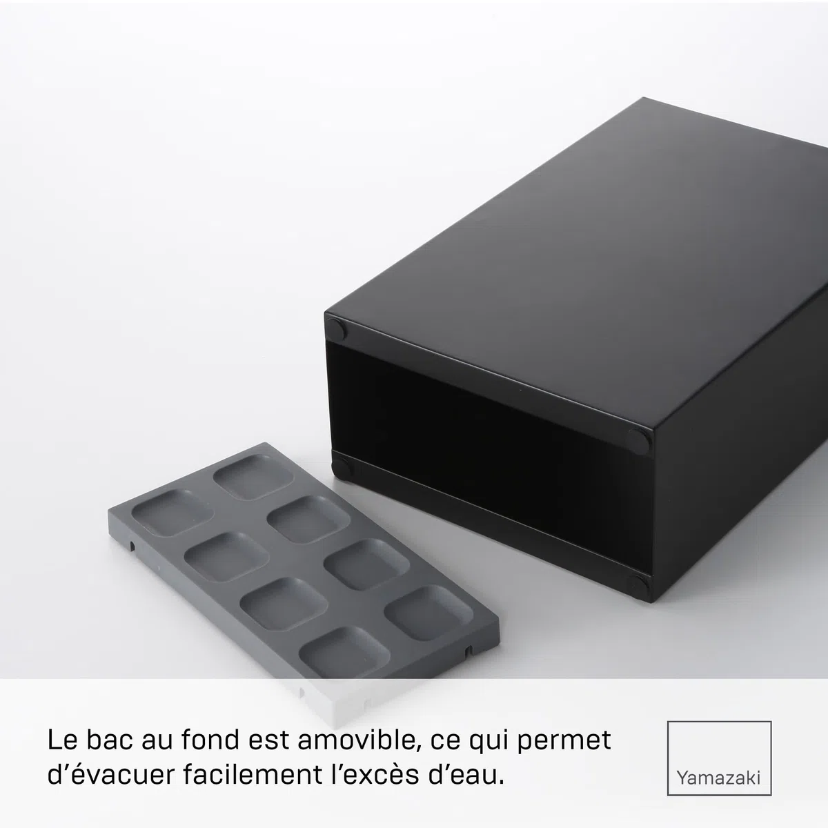 YAMAZAKI Smart Porte-parapluies Grand, en Acier - rectangulaire, capacité jusqu'à 8 parapluies, Compact, idéal pour l’entrée et Le Couloir - 12 x 23,5 x 36 cm, Design Japonais, Noir