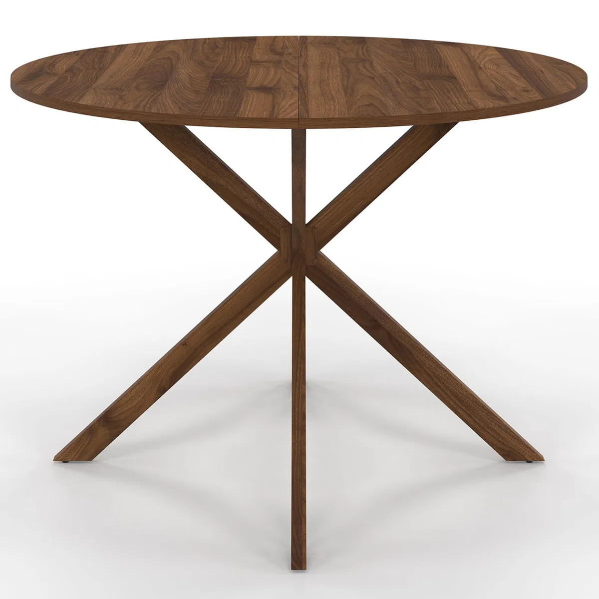 IDMarket - Table à Manger Ronde Alix 6 Personnes Pied araignée Noyer 110 cm