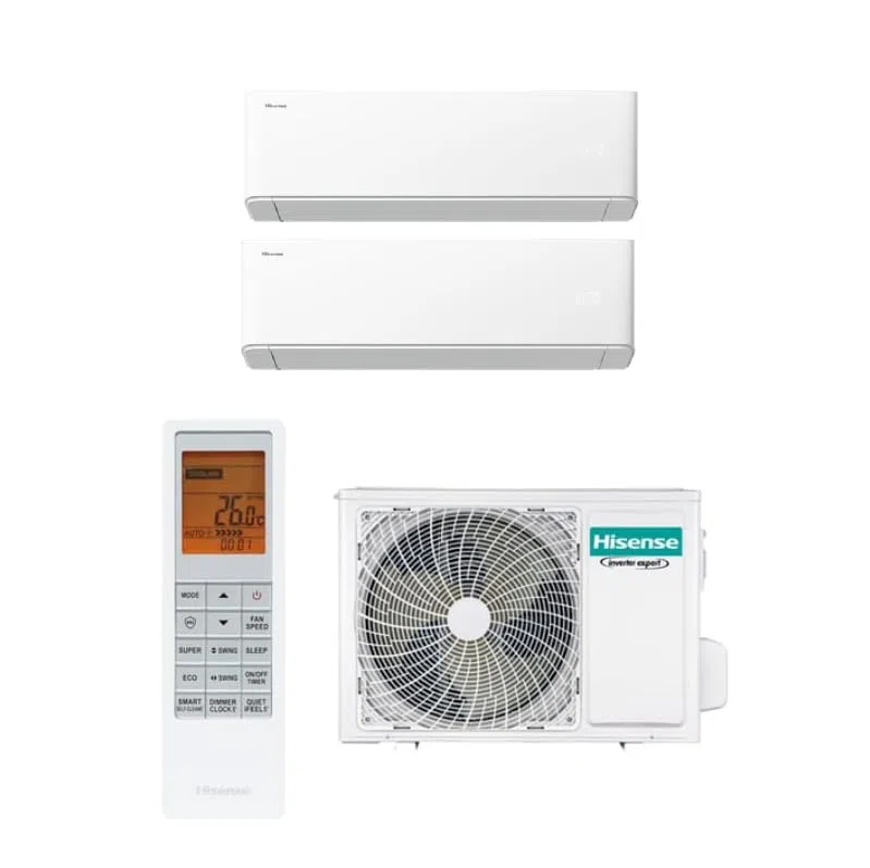 Hisense Uni Air Climatisation Dual Split 2AMW42U4RGC 9000+12000 Btu, R32, Inverter, Self-Cleaning, Minuteur, Oscillation automatique, WiFi, Nouveau Modèle 2025, A++/A++