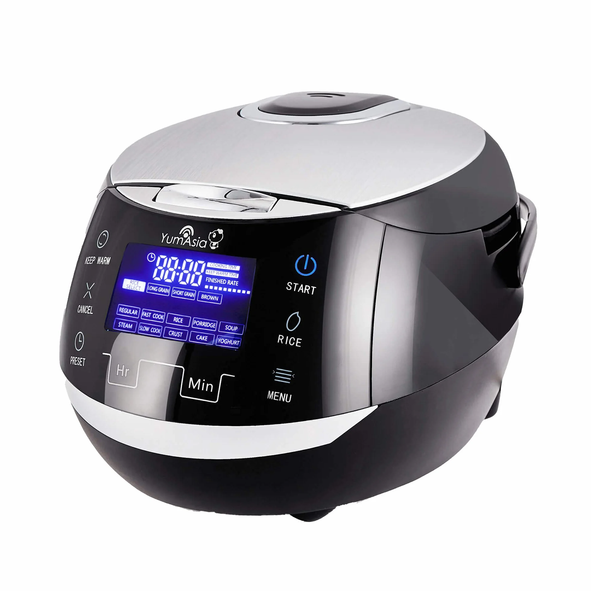 Yum Asia Sakura Cuiseur à riz avec bol en céramique et logique floue avancée, (8 tasses, 1,5 litre), 6 fonctions de cuisson du riz, 6 fonctions multicuiseur, écran LED Motouch, 220-240V
