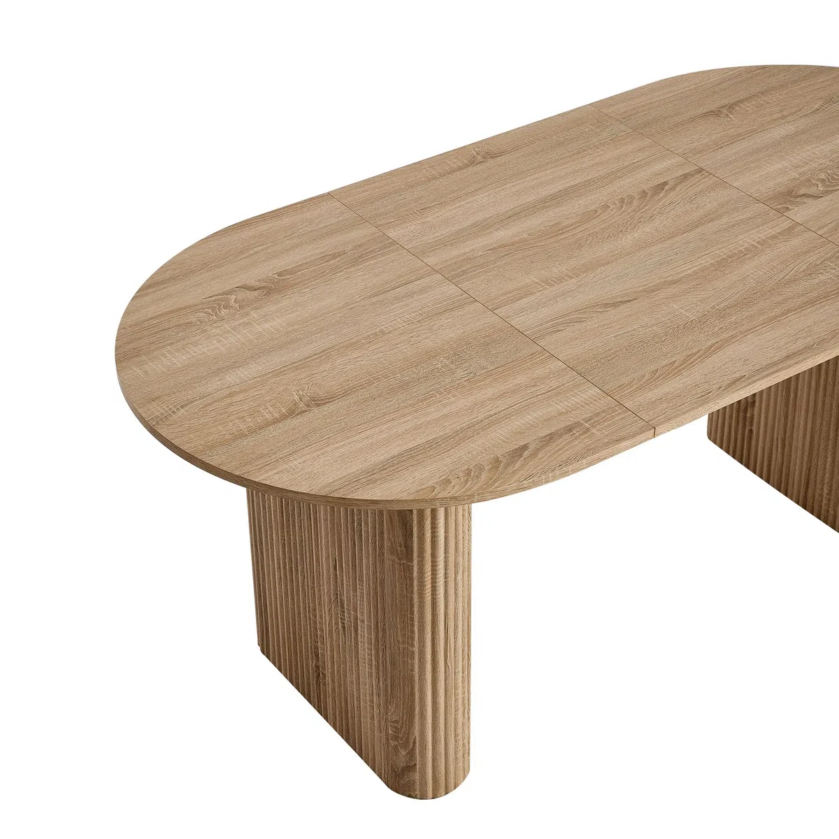 Grande Table à Manger Ovale 180 * 90cm, Table de Cuisine de Ferme avec Plateau en MDF (Finition Grain de Bois) et Pieds Elliptiques pour la Maison, Le Restaurant, Le Bureau. (Naturel)