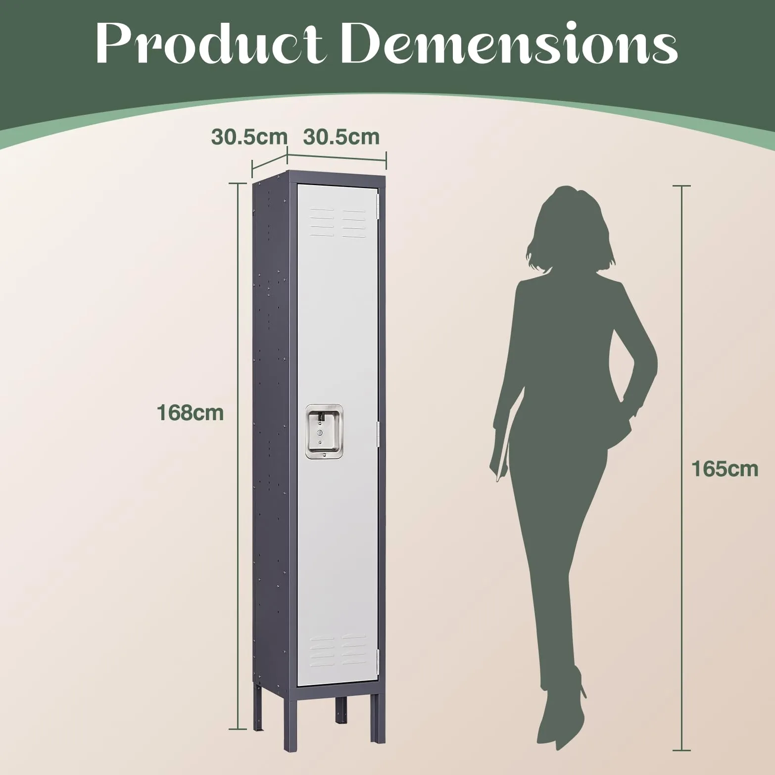 Sightlife Casier vestiaire Vestiaire Metallique Armoire de Bureau Chambre métallique Armoire de Rangement avec étagères 168x31x31cm