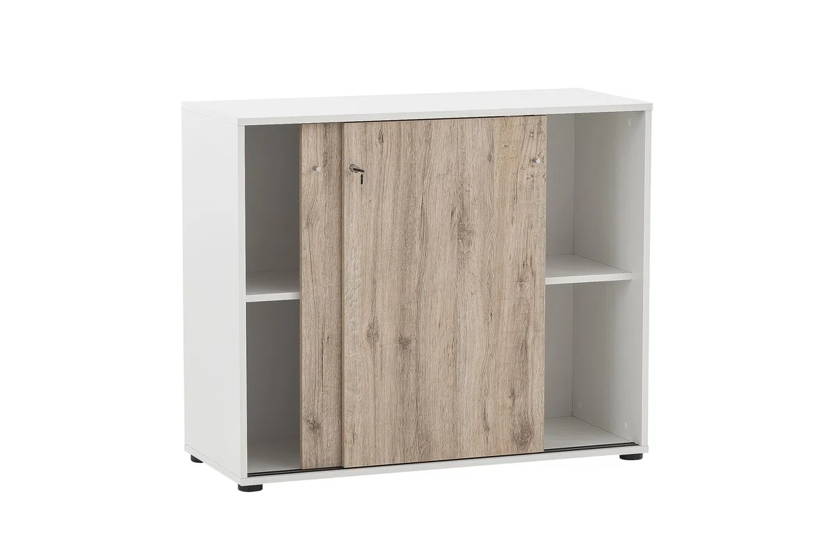 Schildmeyer Reno 400 701764 Armoire De Classement, Blanche/Décor Chêne Sauvage, 100 x 41 x 83,6 cm