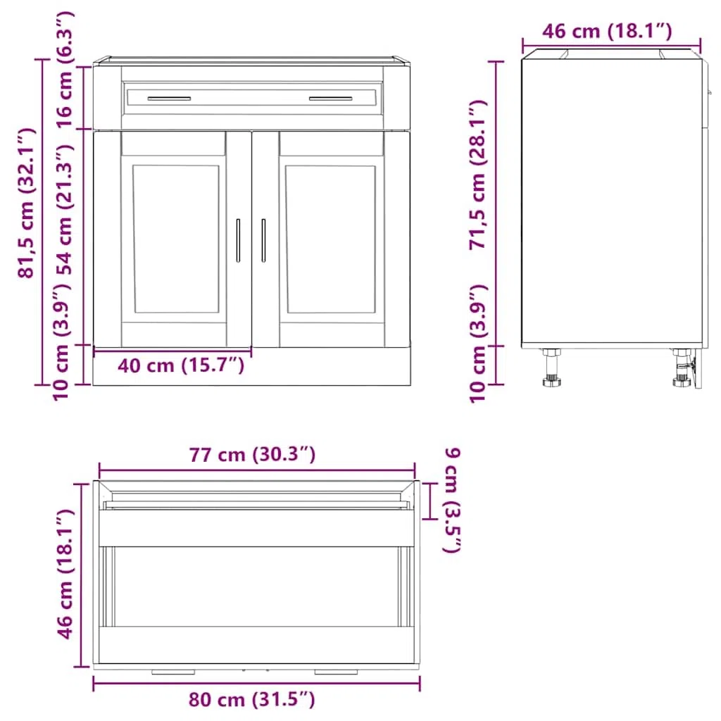 vidaXL Armoire de Cuisine Porto Blanc Brillant Bois ingénierie